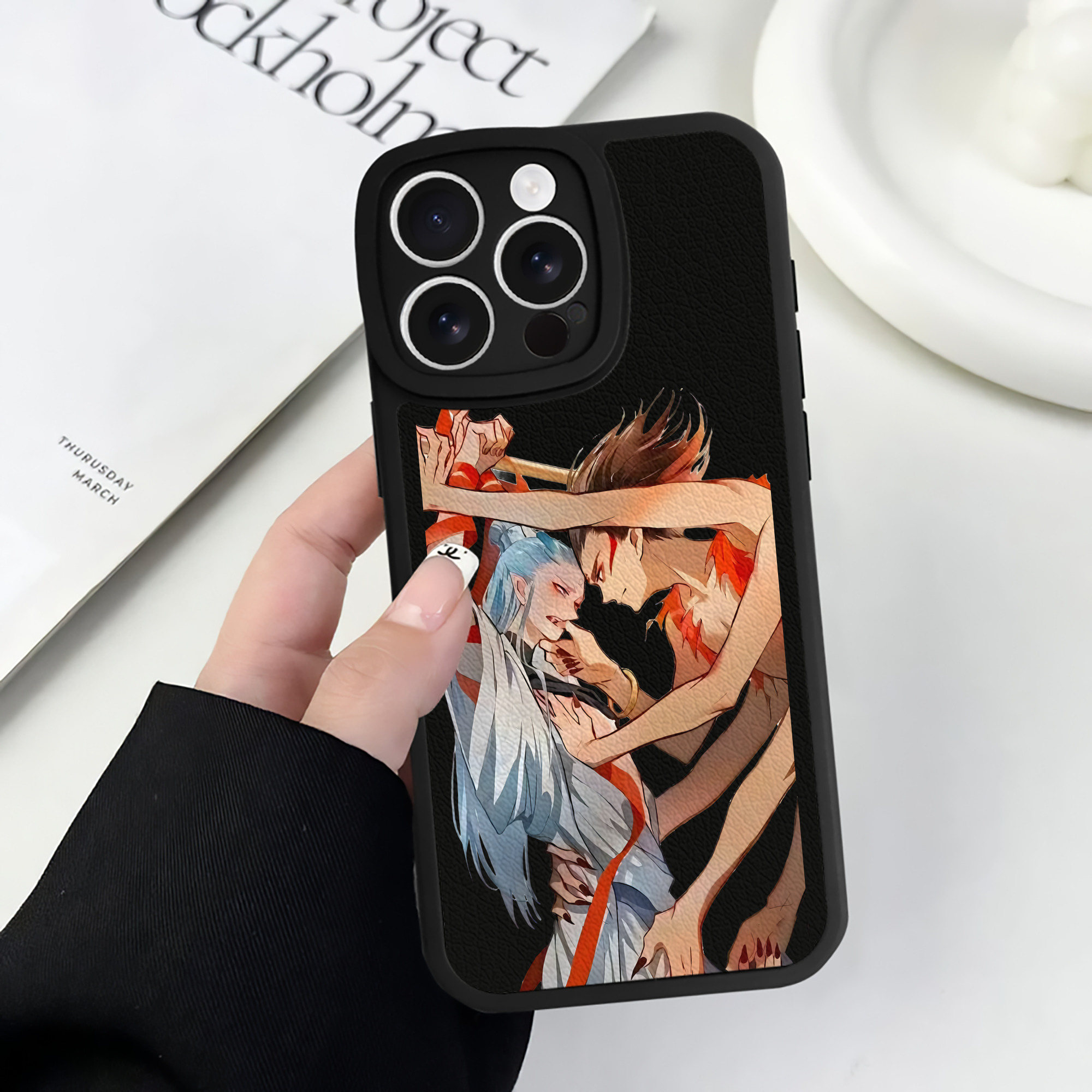（画像用） Ne Zha 2 ナタ 魔童の大暴れ 【iPhone 16シリーズ対応】シリコンスマホケース（レザー調） 材質：シリコン